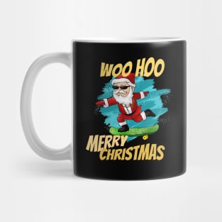 Woo Hoo Christmas Skateboarding Santa Mug